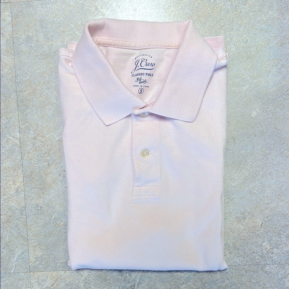 J. Crew Men's Soft Pink Polo Shirt